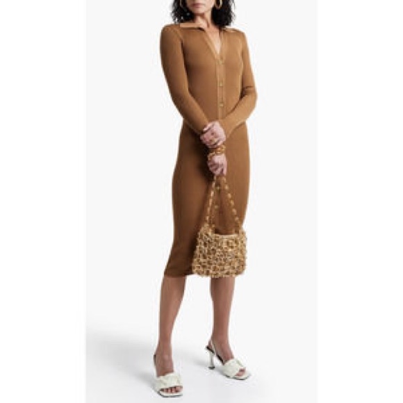 Alice and Olivia Button Up Rib Knit Dress NWT - Picture 5 of 11